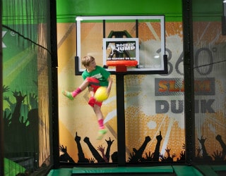 trampoline basketball slam dunk