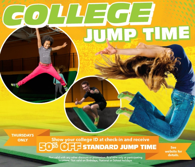 College Students Enjoy 50% off Jump Time Every Thursday