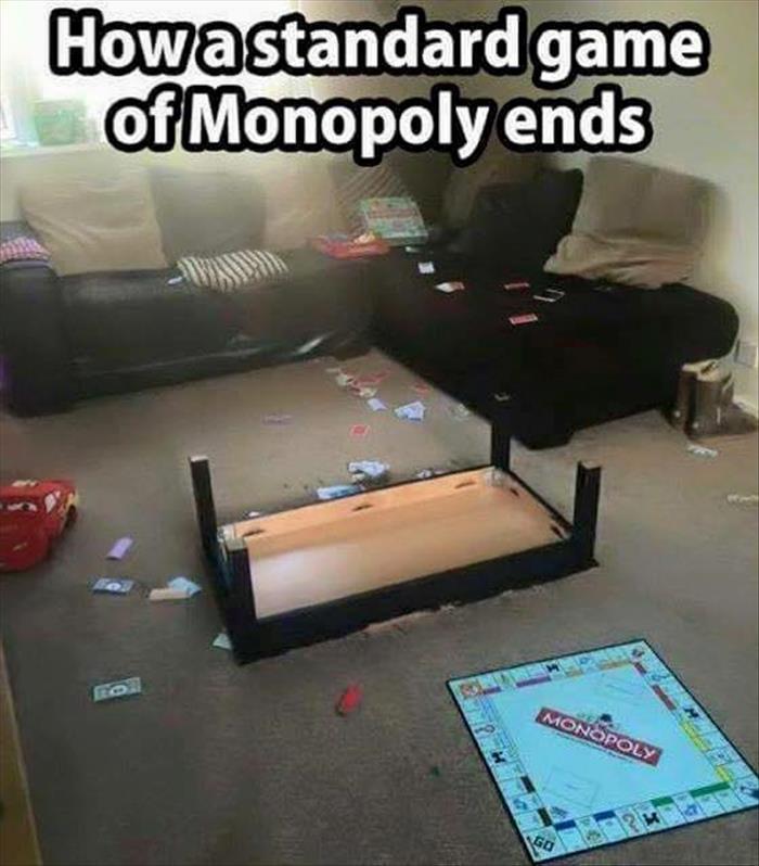 family game night monopoly gone wrong