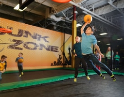 trampoline basketball slam dunk